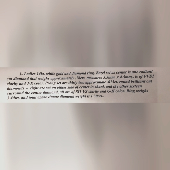 New, unworn - 14kt. White Gold Diamond Ring. - Picture 15 of 15